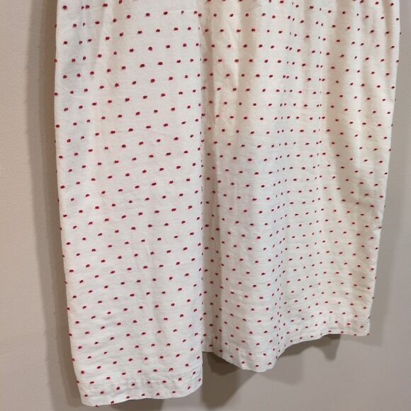 J. Crew Womens S Retro Dobby Dress Ivory Red Embroidered Polka Dot Preppy 69380 - Picture 3 of 9